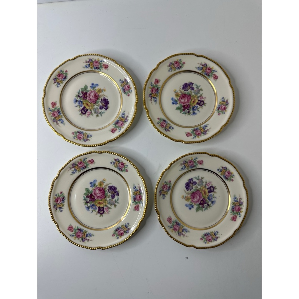 Castleton Ros fine China set of floral bread plates